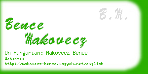 bence makovecz business card